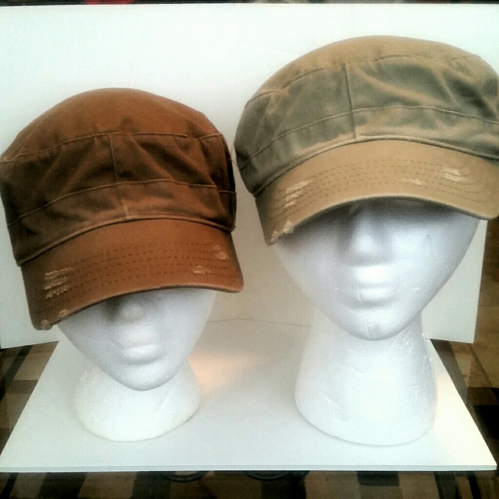Dorfman Pacific Co hats Pair 1 brown 1 light olive